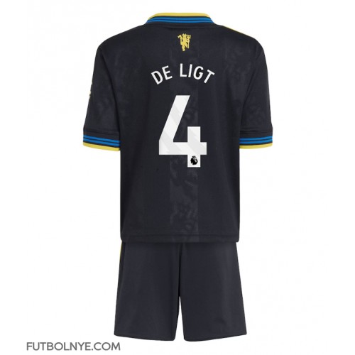 Camiseta Manchester United Matthijs de Ligt #4 Tercera Equipación para niños 2025-26 manga corta (+ pantalones cortos)